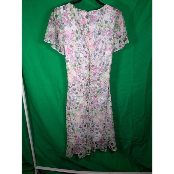 Bcbgeneration Ruched Mesh Mini Dress Garden 10 - Picture 4 of 8